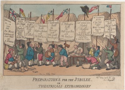 Juhlavuoden valmistelut tai ylimääräiset teatterit, 24. lokakuuta 1809., 24. lokakuuta 1809. tekijältä Thomas Rowlandson