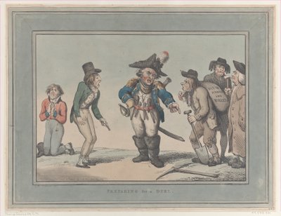 Valmistautuminen kaksintaistelua varten, 12. tammikuuta 1795., 12. tammikuuta 1795. tekijältä Thomas Rowlandson
