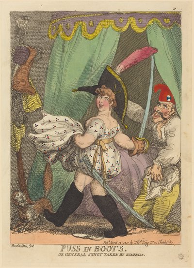 Kissapoika saappaissa, eli kenraali Junot yllätetään tekijältä Thomas Rowlandson