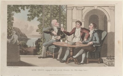 Quae Genus Engaged with Jovial Friends, Or-Who Sings Best, The History o..., 1. tammikuuta 1822. tekijältä Thomas Rowlandson