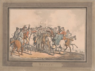 Kilpailut [kuuden kappaleen sarja]:  6. Vedonlyönti tekijältä Thomas Rowlandson