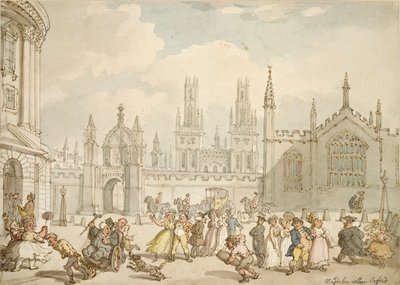 Radcliffe Square, Oxford, 1800-luvun alku tekijältä Thomas Rowlandson
