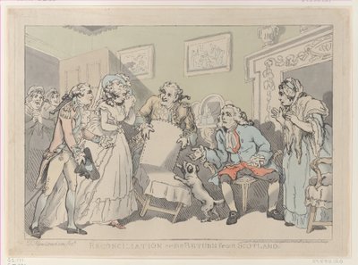Sovinto eli paluu Skotlannista, 17. joulukuuta 1785, 17. joulukuuta 1785. tekijältä Thomas Rowlandson
