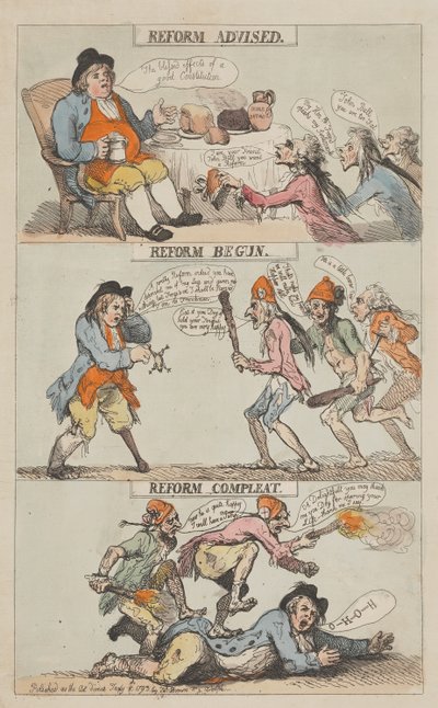 Uudistusta suositeltu – Uudistus aloitettu – Uudistus saatettu päätökseen (valmis) tekijältä Thomas Rowlandson