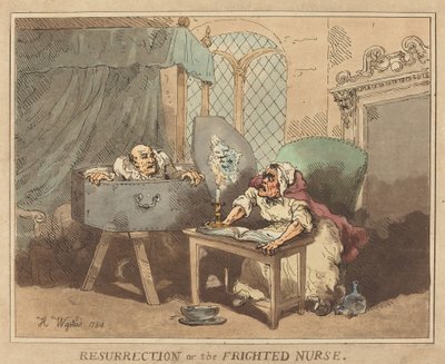 Ylösnousemus tai Pelästynyt sairaanhoitaja tekijältä Thomas Rowlandson