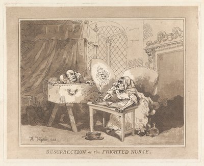 Ylösnousemus vai pelokas sairaanhoitaja tekijältä Thomas Rowlandson