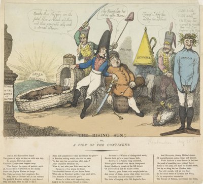 Nouseva aurinko Euroopan yllä, 1809 tekijältä Thomas Rowlandson