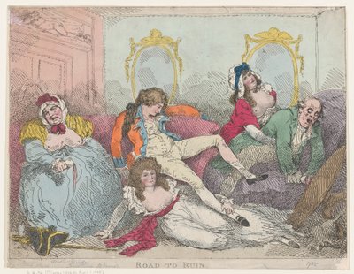 Road to Ruin, 1785, 1785. tekijältä Thomas Rowlandson