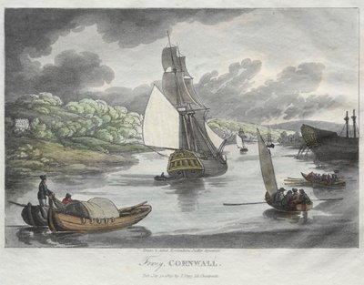 Rowlandsonin luonnokset luonnosta: Fowey, Cornwall, 1809. tekijältä Thomas Rowlandson