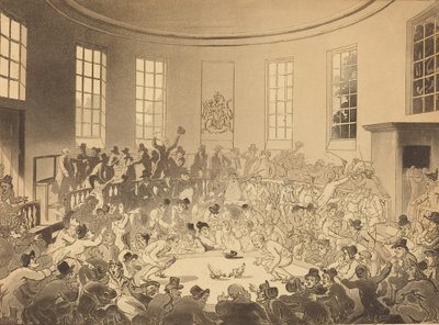 Royal Cock Pit, julkaistu 1808. tekijältä Thomas Rowlandson