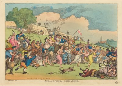 Maaseudun urheilu. Smock-kilpailut tekijältä Thomas Rowlandson