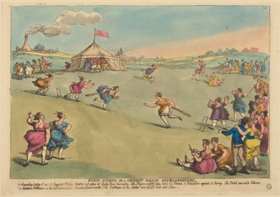 Maaseudun urheilu vai ainutlaatuinen krikettipeli tekijältä Thomas Rowlandson