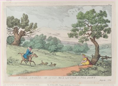 Maaseutuurheilu tai vanha myyränsieppaaja täydessä tuoksussa, [1811], uusintapainos, [1811], uusintapainos. tekijältä Thomas Rowlandson