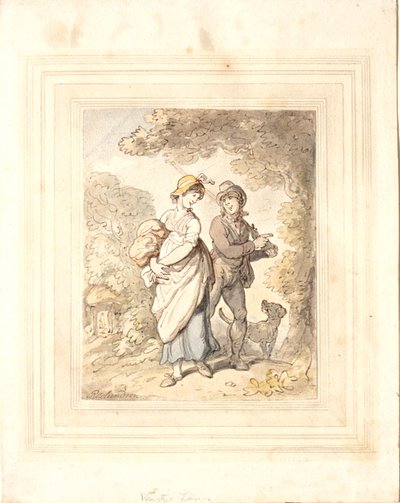 Maalaisrakastavaiset tekijältä Thomas Rowlandson