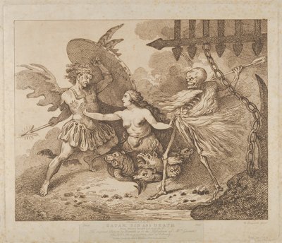 Saatana, synnin ja kuoleman paratiisi kadonnut, kirja 2., vuoden 1790 jälkeen, vuoden 1790 jälkeen. tekijältä Thomas Rowlandson