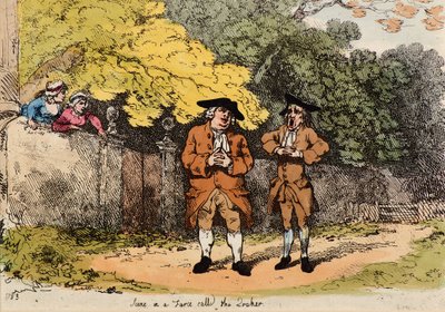 Kohtaus farssissa nimeltä Quaker tekijältä Thomas Rowlandson