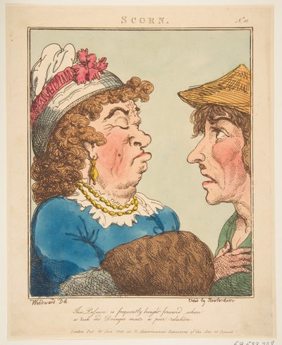 Scorn Le Brun Travested eli Karikatyyrit intohimoista, 21. tammikuuta 1800. tekijältä Thomas Rowlandson