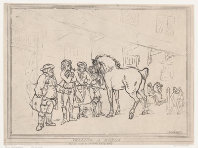Hevosen myynti, 1.12.1791., 1.12.1791. tekijältä Thomas Rowlandson