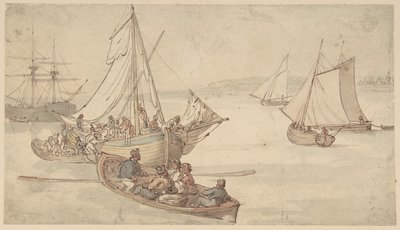 Laivat ja merimiehet tekijältä Thomas Rowlandson