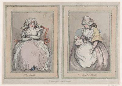 Sinkku ja naimisissa, 1. joulukuuta 1791, 1. joulukuuta 1791. tekijältä Thomas Rowlandson