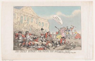 Sir Cecilsin budjetti valtionvelan maksamiseen, 30. maaliskuuta 1784, 30. maaliskuuta 1784. tekijältä Thomas Rowlandson