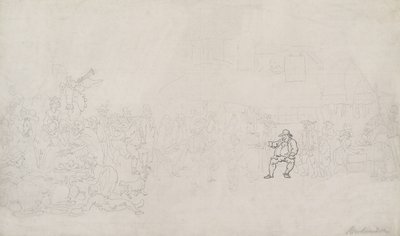 Luonnos teokseen ”The Recruiter” tekijältä Thomas Rowlandson