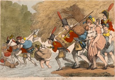 Soldados em Marcha: "Para arrumar seus farrapos e seguir o Tambor" finlandês tekijältä Thomas Rowlandson