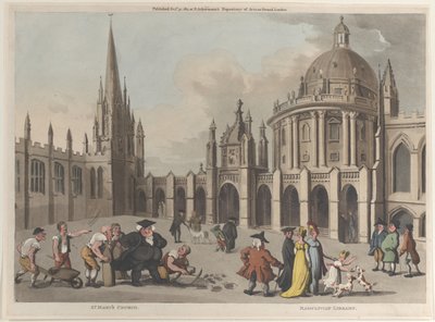 Pyhän Marian kirkko, Radclivian Library, 31. lokakuuta 1811, 31. lokakuuta 1811. tekijältä Thomas Rowlandson