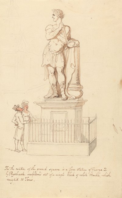Yrjö II:n patsas, Greenwich tekijältä Thomas Rowlandson