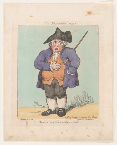 Osakkeet ovat laskussa – Heigh-Ho!!, 10. elokuuta 1799, 10. elokuuta 1799. tekijältä Thomas Rowlandson
