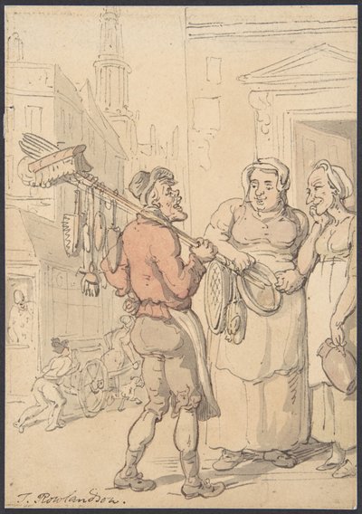 Katuvaikutelma: Harjojen myyjä tekijältä Thomas Rowlandson