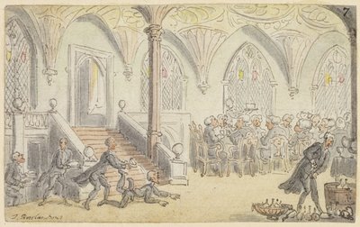 Opiskelu Dr. Syntax Entertained Collegessa tekijältä Thomas Rowlandson