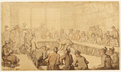 Opiskelu Dr. Syntaxille kirjahuutokaupassa tekijältä Thomas Rowlandson