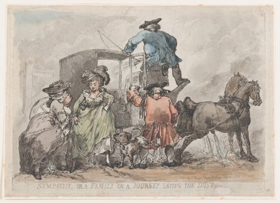 Sympatia eli Perhe matkalla pölyn laskemiseen, 12. heinäkuuta 1784, 12. heinäkuuta 1784. tekijältä Thomas Rowlandson