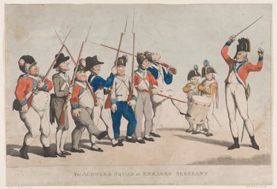 Awkward Squad tai Raivoissaan kersantti, 17. heinäkuuta 1798, 17. heinäkuuta 1798. tekijältä Thomas Rowlandson