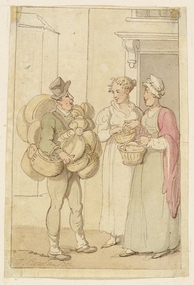 Korin myyjä tekijältä Thomas Rowlandson