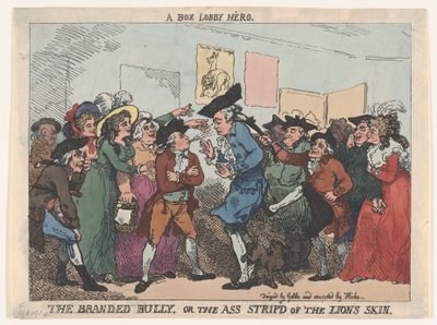 Brändätty kiusaaja eli leijonan ihon aasi, 1786, 1786. tekijältä Thomas Rowlandson