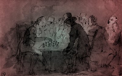 "Shakin pelaajat" tekijältä Thomas Rowlandson