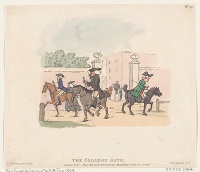 College Gate, 1. toukokuuta 1803, 1. toukokuuta 1803. tekijältä Thomas Rowlandson