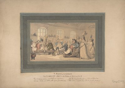 Kylpyammeen ja julkisen aamiaisen mukavuudet, 1780-1827. tekijältä Thomas Rowlandson