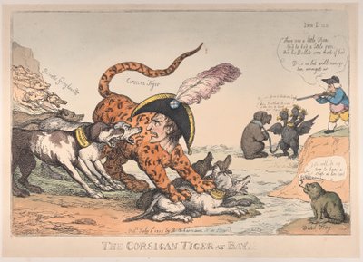 The Corsican Tiger at Bay!, 8. heinäkuuta 1808, 8. heinäkuuta 1808. tekijältä Thomas Rowlandson