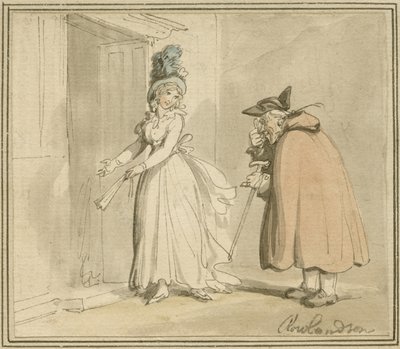 Kurtesaani, n. 1785-1800 tekijältä Thomas Rowlandson