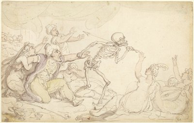 Kuoleman tanssi: Nabob vangittiin haaremissaan tekijältä Thomas Rowlandson