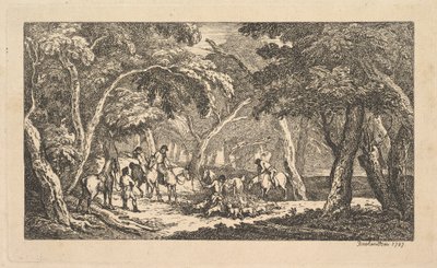 Kuolema - Ketunmetsästys - Maisemakohtaus, 1787. tekijältä Thomas Rowlandson