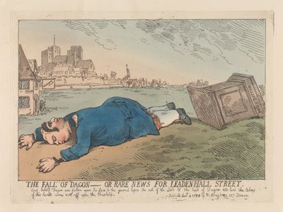 Dagonin kaatuminen eli harvinaisia uutisia Leadenhall Streetiltä tekijältä Thomas Rowlandson