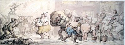 Tulipalo (akvarelli) tekijältä Thomas Rowlandson