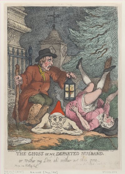 Edelleen aviomieheni aave eli Kuihtu rakkauteni ah kuihtutko sinä poissa, huhtikuu..., 1. huhtikuuta 1808. tekijältä Thomas Rowlandson