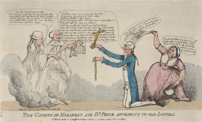 Mirabeaun ja tohtori Pricen haamut ilmestyvät vanhalle Loyolalle tekijältä Thomas Rowlandson