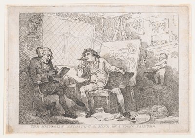 The Historian Animateing The Mind of A Young Painter, 1784., 1784. tekijältä Thomas Rowlandson