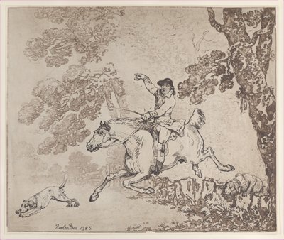 Metsästäjä, 1785, 1785. tekijältä Thomas Rowlandson